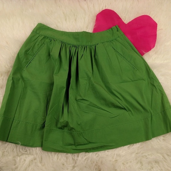 @ Banana Republic sz 6 Green Skirt Aline Pleated - Picture 4 of 6